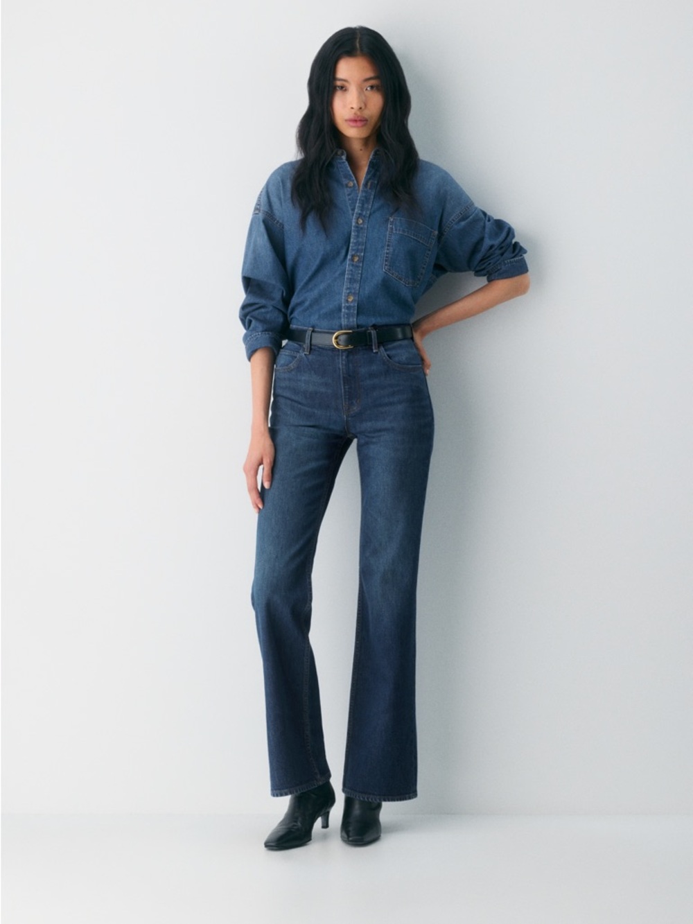 Denim Forum Chloe High-Rise Dark Blue Bootcut Jeans